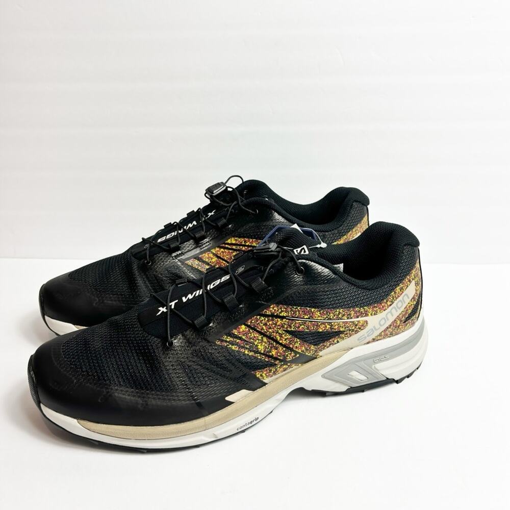 SALOMON XT-WINGS 2 MINDFUL BLACK FEATHER GRAY QUIET SHADE SIZE WOMEN 11 MEN 10